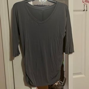 Gray Cinched Long-Sleeve